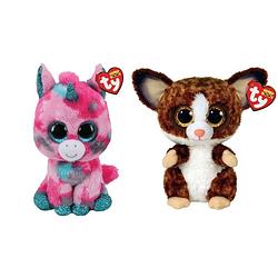 Foto van Ty - knuffel - beanie buddy - gumball unicorn & bush baby galago