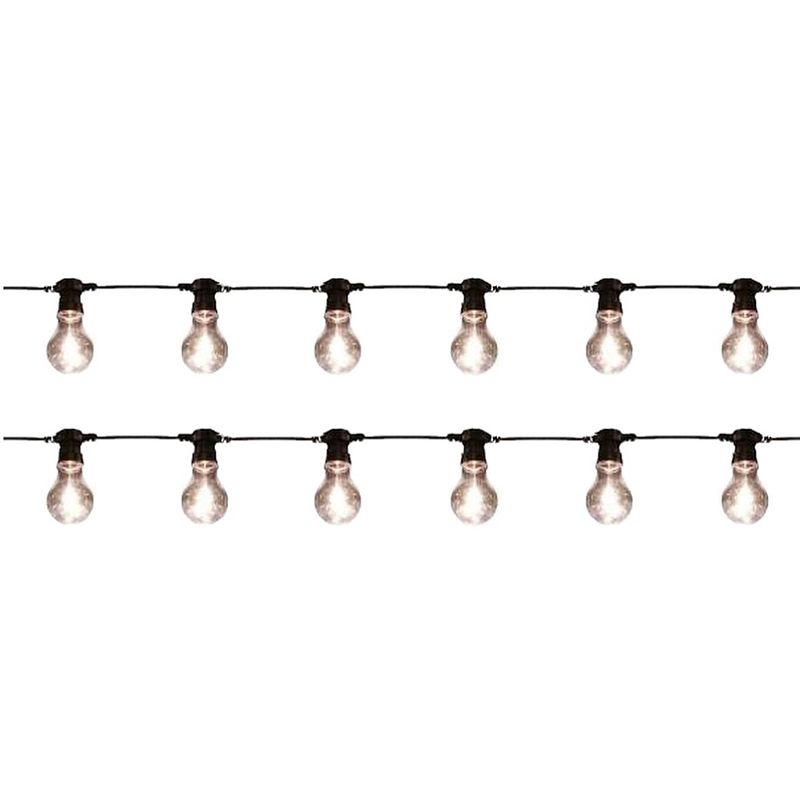 Foto van 2x stuks binnen/buiten verlichting lichtsnoer 10 meter met warm witte led lampjes - lichtsnoer voor buiten