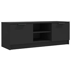 Foto van The living store tv-meubel - strak en trendy - tv-kast - 102 x 35 x 36.5 cm - zwart - bewerkt hout