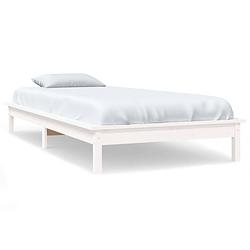 Foto van The living store bedframe massief grenenhout wit 100x200 cm - bed