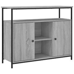 Foto van Vidaxl dressoir 100x35x80 cm bewerkt hout grijs sonoma