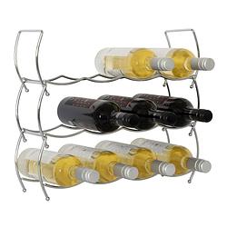 Foto van Cookinglife wijnrek stapelbaar bar essentials staal - 12 flessen