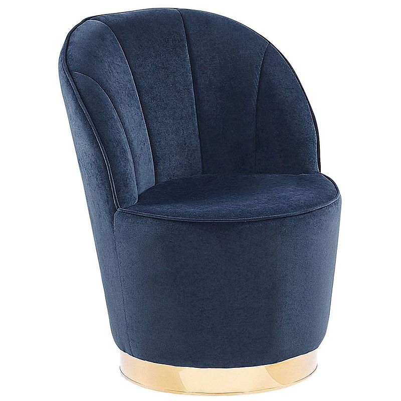 Foto van Beliani alby - fauteuil-blauw-fluweel