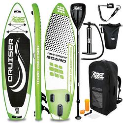 Foto van Re: sport-sup board 320 cm groen-supboard- opblaasbaar- stand up paddle set- surfboard --paddling premium