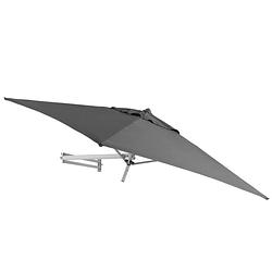 Foto van Easysol muurparasol vierkant - 200x200cm - grijs - parasol met muurbevestiging