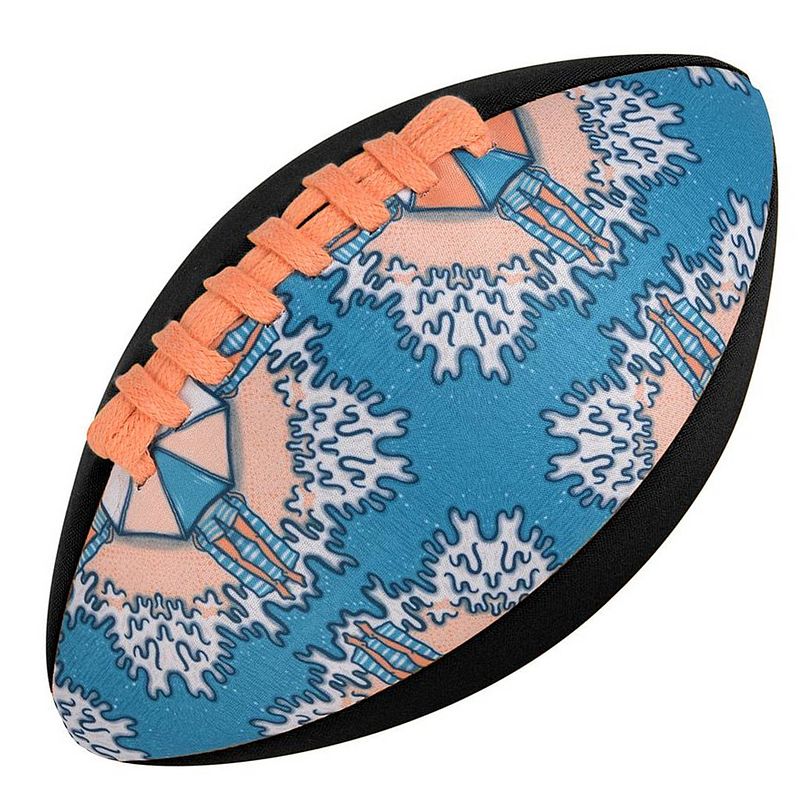 Foto van Waboba mini rugbybal junior 200 mm rubber blauw/oranje