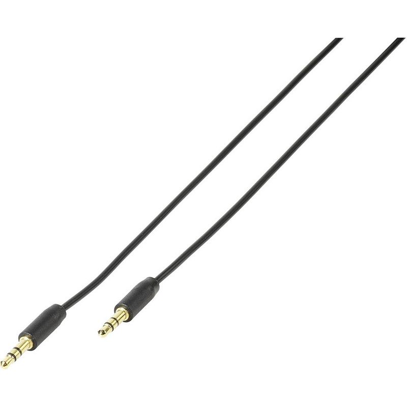 Foto van Vivanco 38767 jackplug audio aansluitkabel [1x jackplug male 3,5 mm - 1x jackplug male 3,5 mm] 1.00 m zwart