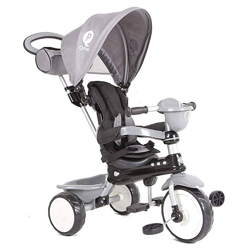 Foto van Qplay driewieler comfort 4-in-1 junior staal grijs/zwart