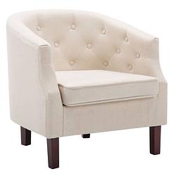 Foto van The living store fauteuil elegant - stoelen - 65 x 64 x 65 cm - beige - polyester