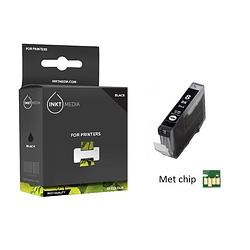 Foto van Inktmedia® -navulinkt - geschikt canon cli-8bk inktcartridge zwart met chip - navul inkt - refill inkt