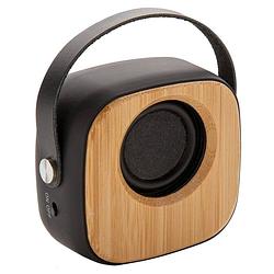 Foto van Xd collection speaker bamboo bluetooth 7,5 cm abs zwart/bruin