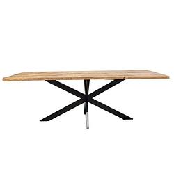 Foto van Anli-style eettafel rens 220 cm - zwarte spiderpoot - 4 cm massief...