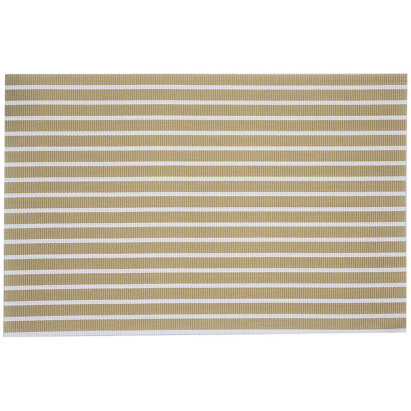 Foto van 8x rechthoekige onderzetters/placemats voor borden goud/wit geweven print 30 x 45 cm - placemats