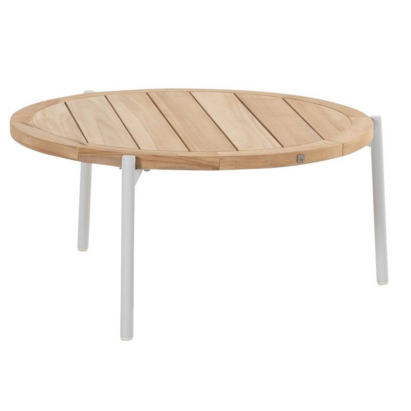 Foto van 4so - yoga coffee tafel natural teak frost grey dia. 73 cm