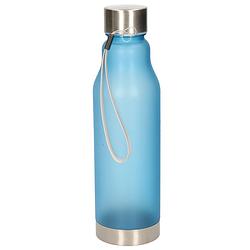 Foto van Waterfles/drinkfles/sportfles - blauw - kunststof - rvs dop - 600 ml - drinkflessen