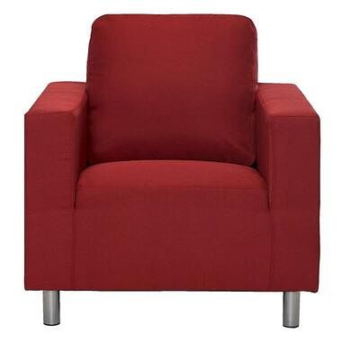 Foto van Fauteuil new york - stof - rood - leen bakker