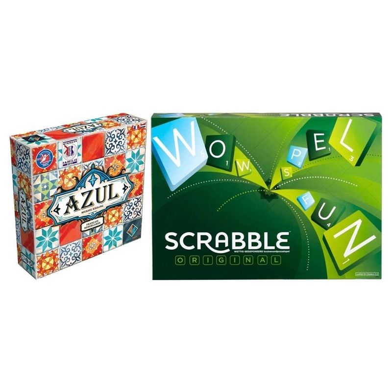 Foto van Spellenbundel - 2 stuks - azul nl/fr & scrabble original