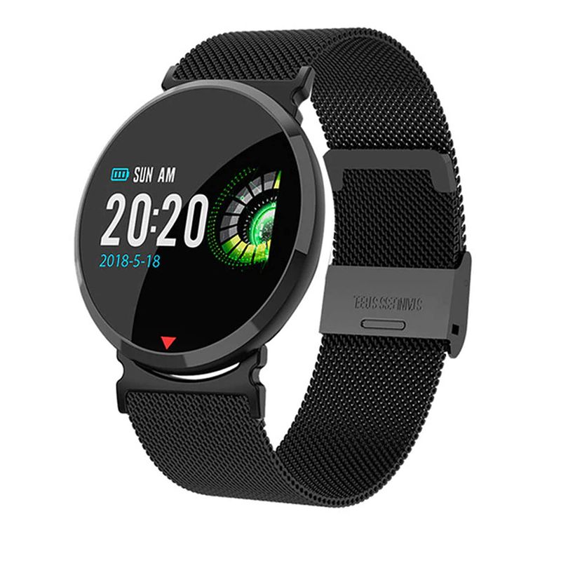 Foto van Parya smartwatch - stainless steel - fitnessfuncties - zwart