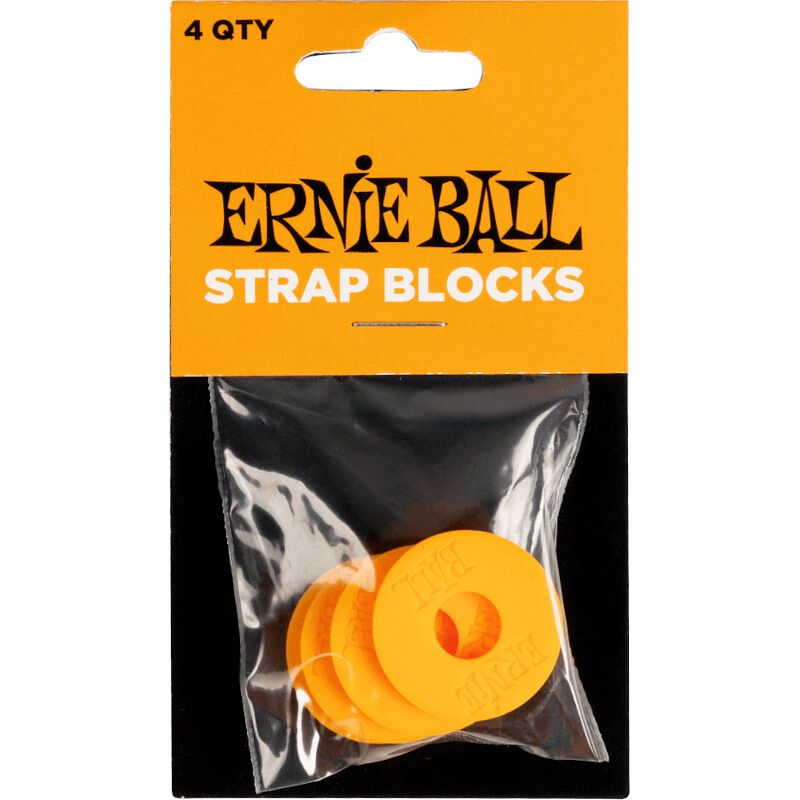 Foto van Ernie ball 5621 strap blocks orange (4 stuks)