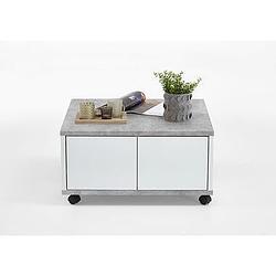 Foto van Salontafel twin - beton/wit edelglans - 70x36x70 cm - leen bakker