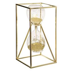 Foto van Casa di elturo deco object zandloper glam cubic - goud - h26 cm