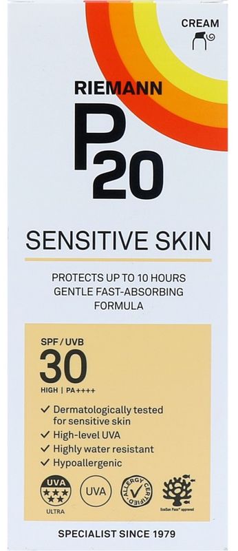 Foto van P20 zonnebrand sensitive skin lotion spf30