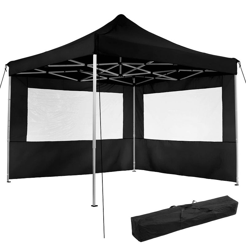 Foto van Tectake - partytent 3x3 m. opvouwbaar- 2 wanden- zwart 403149