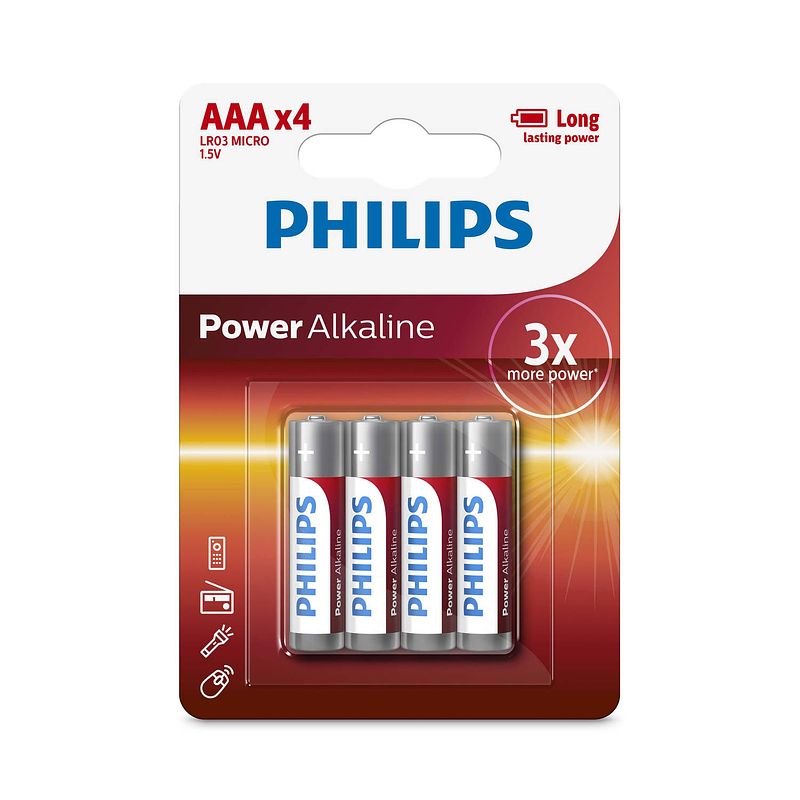 Foto van Philips aa power alkaline batterijen - 4 stuks