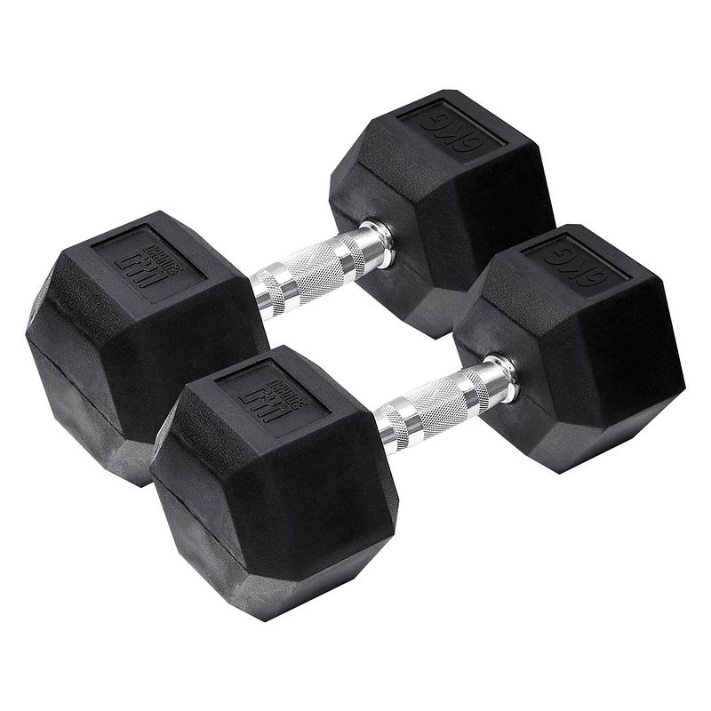 Foto van Orange gym - hex dumbbell - 6kg - set van 2