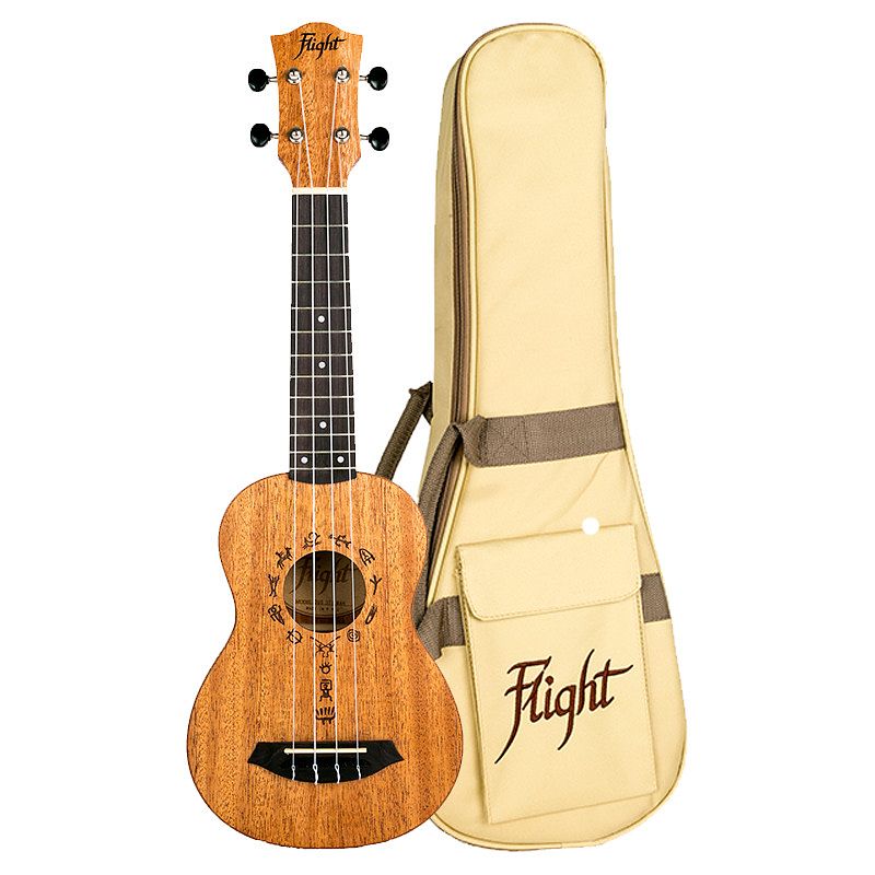 Foto van Flight designer series dus371 mahogany sopraan ukelele met gigbag