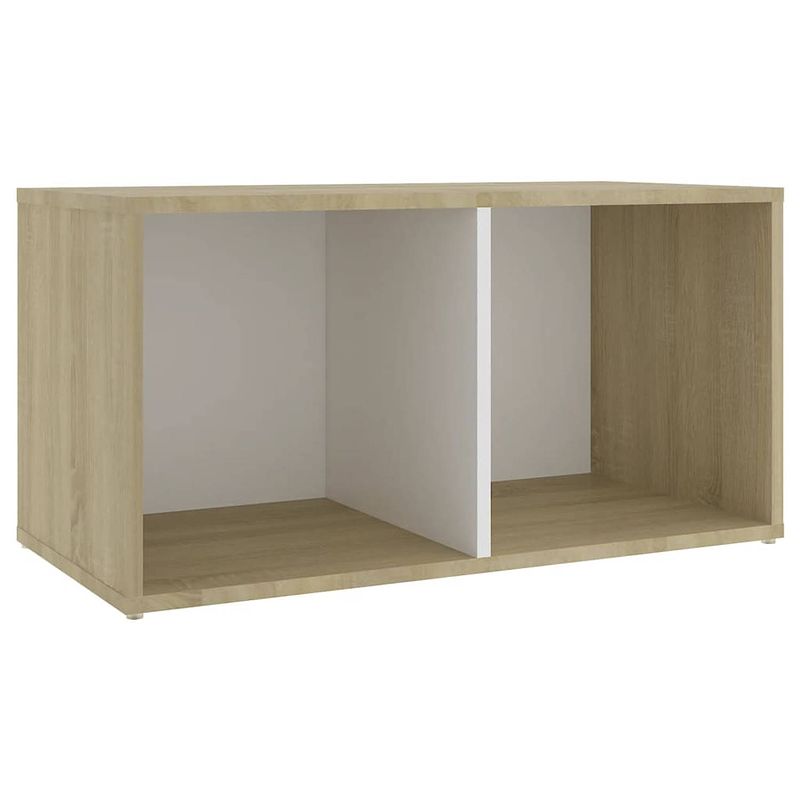 Foto van The living store televisiekast - klassiek - 72 x 35 x 36.5 cm - wit - sonoma eiken