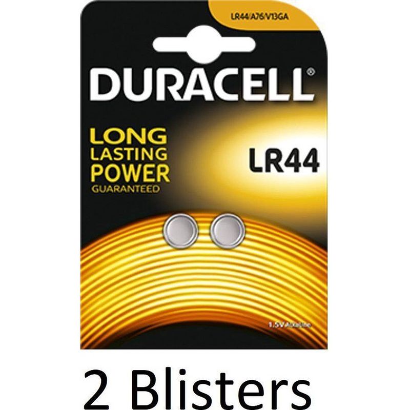 Foto van 4 stuks (2 blisters a 2 st) duracell lr44 batterij single-use battery alkaline