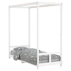 Foto van Vidaxl kinderbedframe 80x200 cm massief grenenhout wit