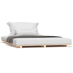 Foto van The living store houten bedframe - massief grenenhout - 190 x 120 x 5 cm - stabiel en stevig