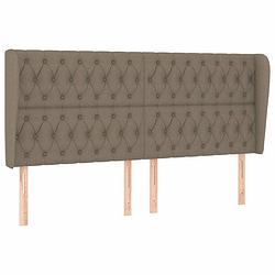 Foto van Vidaxl hoofdbord met randen 183x23x118/128 cm stof taupe