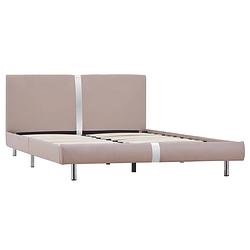 Foto van The living store bedframe modern - cappuccino - 211 x 145 x 70 cm - geschikt voor matras van 140 x 200 cm -