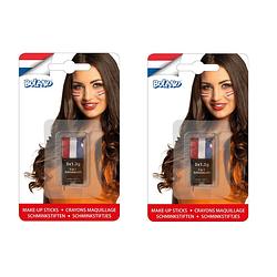 Foto van 2x stuks schminkstiften holland rood wit blauw - schmink