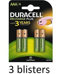 Foto van Duracell aaa oplaadbare batterijen - 750 mah - 12 stuks