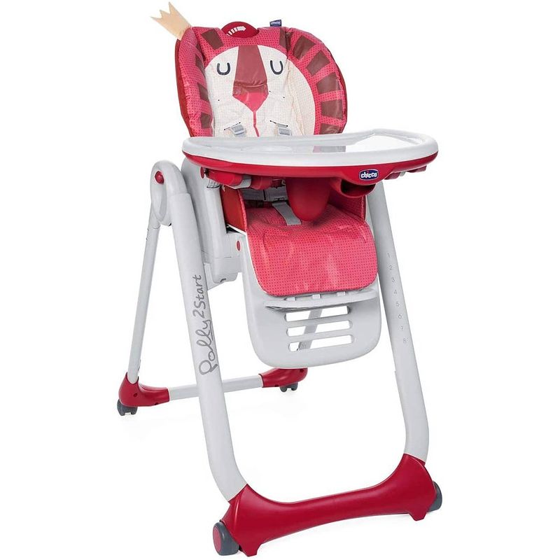 Foto van Chicco kinderstoel polly 2 start 91-110 cm staal rood/wit