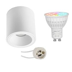 Foto van Mi-light miboxer - opbouwspot set gu10 - smart led - wifi led - slimme led - 4w - rgb+cct - aanpasbare kleur - dimbaar -