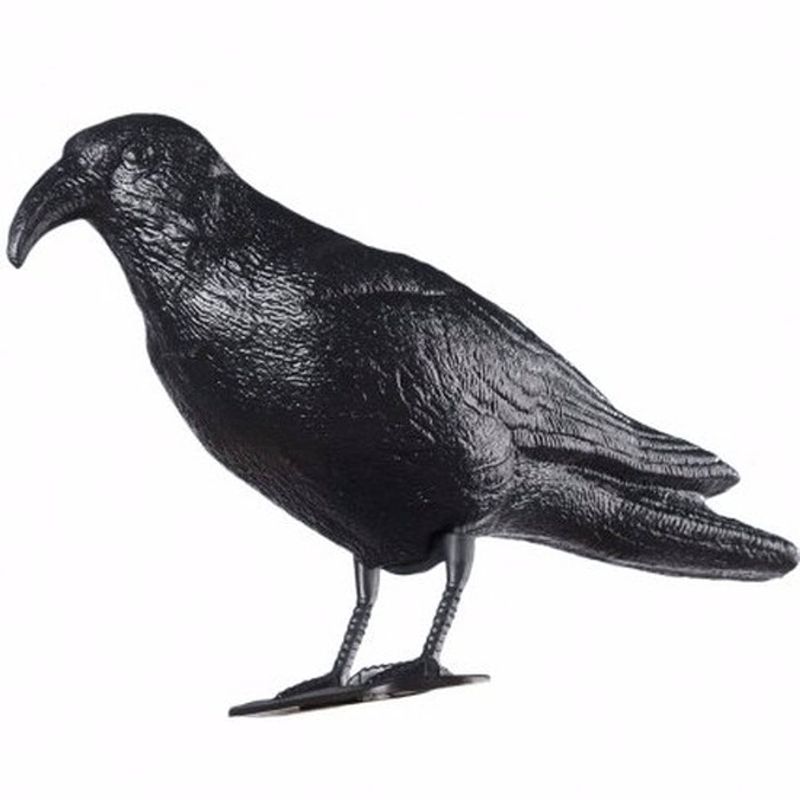 Foto van Vogelverschrikker/ duivenverjager raaf/zwarte kraai van plastic - vogelverjagers