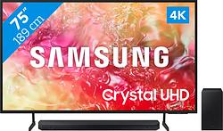 Foto van Samsung crystal uhd 75du7100 (2024)  + soundbar