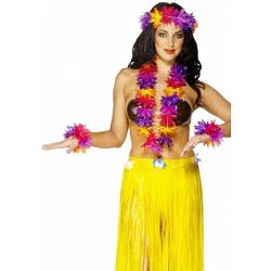 Foto van 6x stuks hawaii thema verkleed kransen set - verkleedkransen