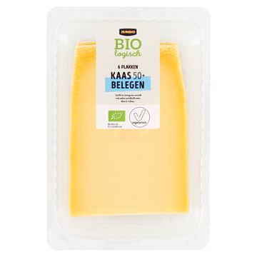 Foto van Jumbo biologische kaas belegen 50+ 6 plakken 190g