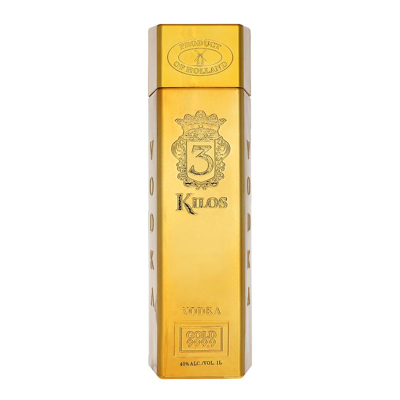 Foto van 3 kilos gold 999.9 1ltr wodka