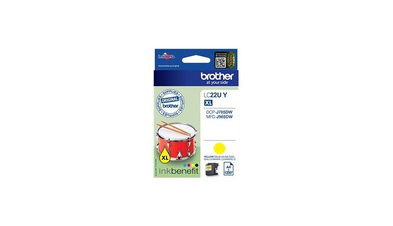 Foto van Brother inktcartridge geel, 1.200 pagina's - oem: lc-22uy