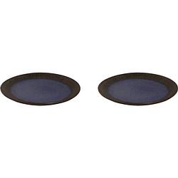 Foto van Palmer bord tama 28.5 cm blauw zwart stoneware 2 stuk(s)