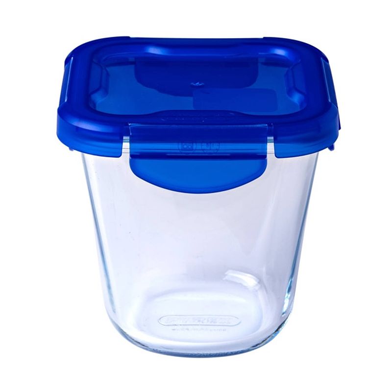 Foto van Cook & go vierkante schaal met deksel - set van 3 stuks - blauw - pyrex