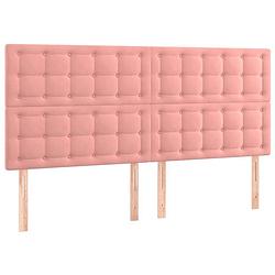 Foto van The living store klassiek hoofdbord - stof - 200 x 5 x 118/128 cm - roze