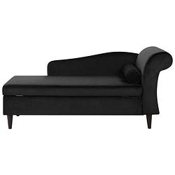 Foto van Beliani luiro - chaise longue-zwart-fluweel